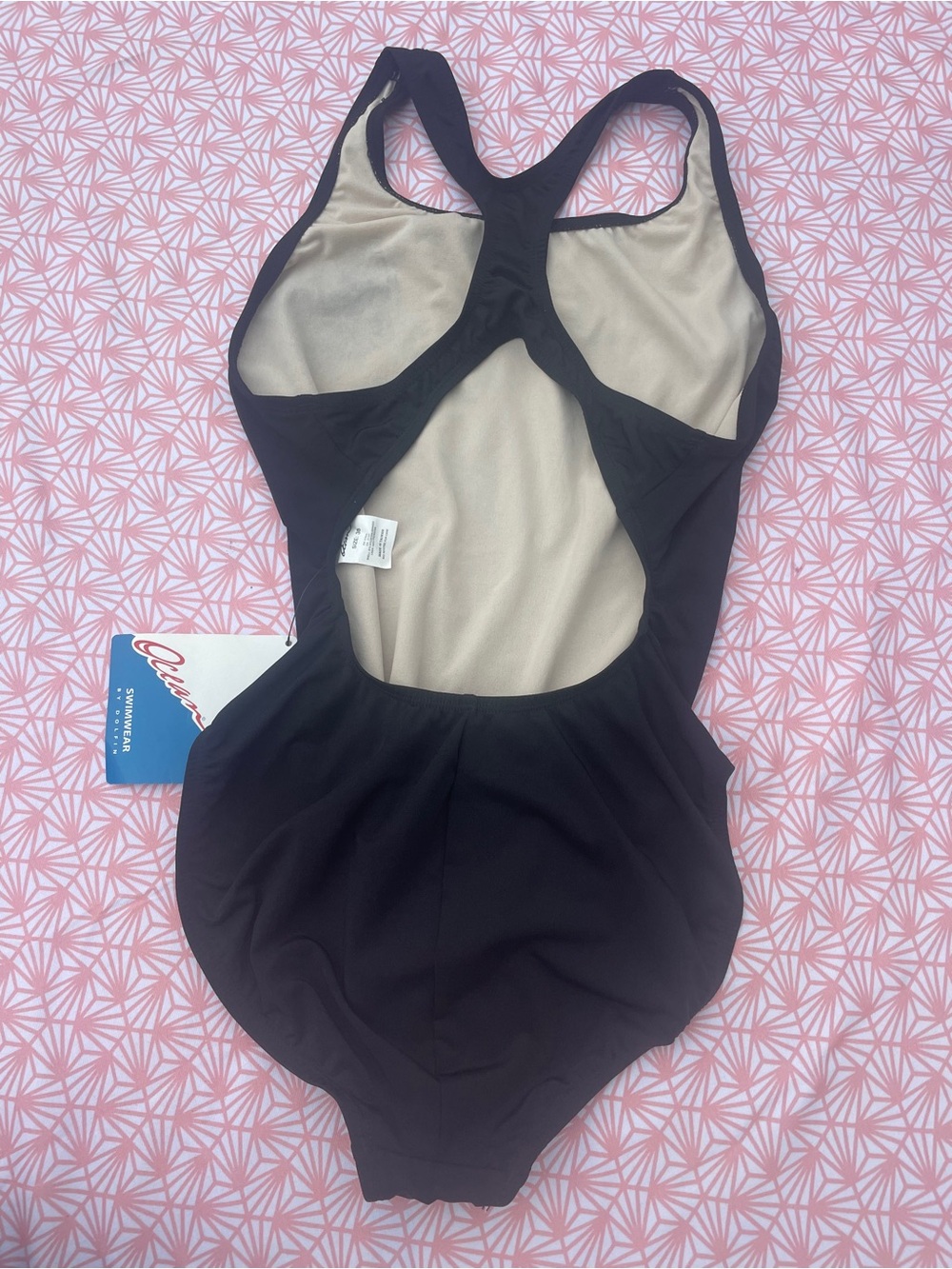 Dolphin Black Racerback Performance One Piece Swim Suit 38 NWT - Picture 3 of 6